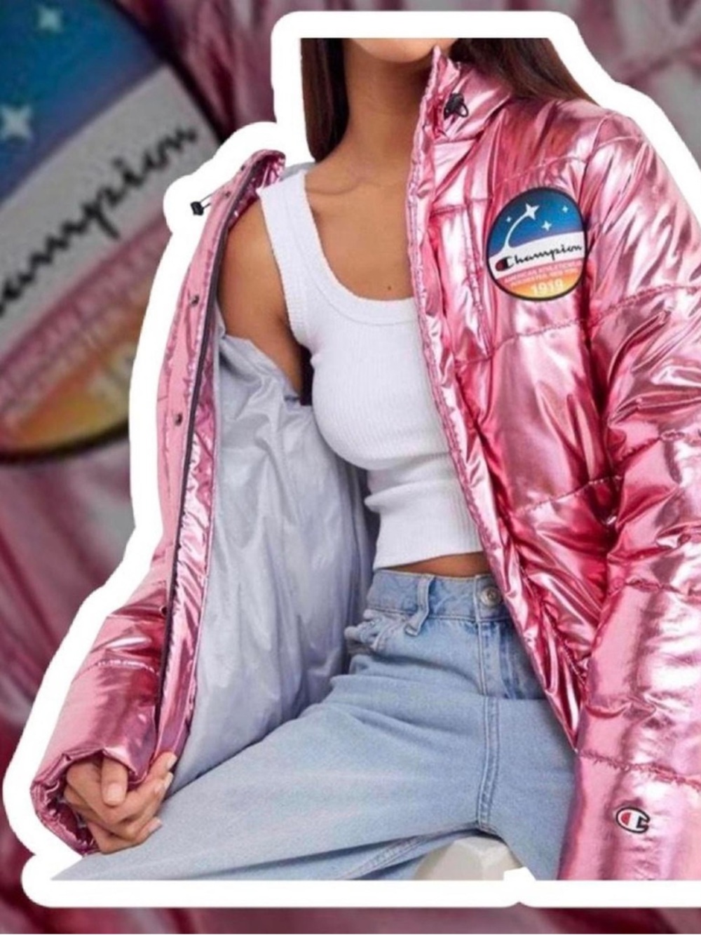 Champion X Nasa Metallic Pink Women's Puffer/Ski Jacket RARE